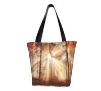 Fall Scene Fashion Canvas Tote Bag With All Over Print Design,Large Reusable Shopper Tote With Double Handles,Beach Tote, Weekend Bag