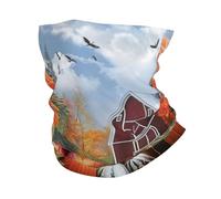 Fall Scene Turkishs Pumpkins Trees Country Barn Autumn Men Women Tube Scarf Multifunctional Face Protection Anitdust Face Scarf For Tennis Outdoor Climbing
