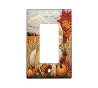 Fall Shiba Inu Dog Decorative Light Switch Cover Wall Plate 1 Gang Single Rocker, Autumn Novelty Country Electrical Faceplate for Kitchen Bathroom, Puppy Switchcover Decor