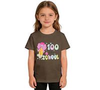 Fall Shirts for Girls Wolf Graphic Cool Animal Print Tee for Kids Casual Short Sleeve Top Warm Clothes for Girls (Brown, 4-5 Years)