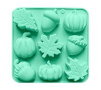 Fall Silicone Chocolate Mould - 9-Cavity Autumn Silicone Molds, Maple Leaves,Pumpkin,Acorn Shape Candy Baking Mold Fondant Moulds for Autumn Thanksgiving Halloween D I Y Baking Tools