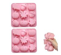 Fall Silicone Mold 2Pcs 9 Grid Flexible DIY Maple Leaf Acorn Pumpkin Mold Heat Resistant Harvest Thanksgiving Baking - Fall Silicone Molds