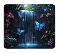 Fall Small Mouse Mat 220x180x3mm, Gaming Mouse Pad with Non-Slip Rubber Base, Desk Mat with Stitched Edge, Waterproof Wear-Resistant, Mousepad for Gaming Accessories, Gifts for Men, Butterfly P-5722