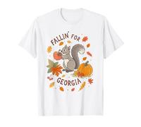 Fall Squirrel Autumn Leaves Georgia GA State Souvenir T-Shirt