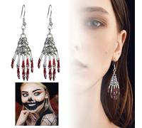 Fall Statement Earrings Trendsetting Earrings - Be The Of Every Trick Or Treater!" Record (Red, 6. 5cm)
