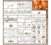 Fall Stencils for Crafts Reusable Thanksgiving Template Hello Fall Pumpkin Stencil Large Drawing Autumn Doormat Stencils for Painting on Wood Sign Door Mats DIY Crafts Wall Home Decor(fall18)
