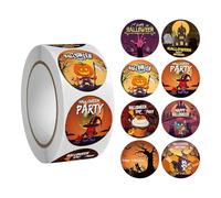 Fall Sticker Roll - Pumpkin Sticker Roll, Halloween Sticker Roll | Spooky Halloween Cartoon Stickers, Witch Castle, Bats and , Stick