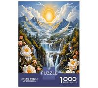 Fall Sun Peak Rose 1000 Pieces Premium Jigsaw Puzzle Alpine Serenity Art Classic Jigsaw Puzzle Thick Cardboard Impossible Hard Challenging Decompression Wall Decor Relaxation Creativity 38x26cm/1000pc