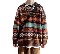 Fall Sweaters for Women 2025 Vintage Oversized Sweater Knit Pullover Tops Hippie Clothes Preppy Aesthetic 90s Grunge Jumper, A Coffee, M