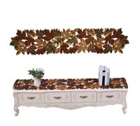 Fall Table Runners Hollow-out Embroidered Maple Leaves Autumn Table Runner for Thanksgiving Christmas Harvest Decor 13.9x68.5 inch