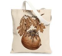 Fall Tarantula Insect Canvas Tote Bag for Shopping 13 * 15, Holiday Acorn Maple Reusable Grocery Shoulder Cloth Bag for Women, Autumn Painting Gift Decoration