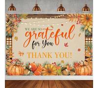 Fall Thank You for All You Do Banner Backdrop Autumn Thanksgiving We are So Grateful for You Party Background Pumpkin Friendsgiving Party Decorations Banner Photo Booth Props (82x59 inch (7x5FT))