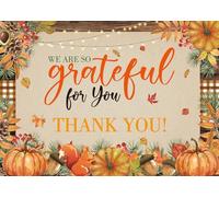Fall Thank You for All You Do Banner Backdrop Autumn Thanksgiving We are So Grateful for You Party Background Pumpkin Friendsgiving Party Decorations Banner Photo Booth Props (108x72 inch (9x6FT))