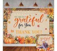 Fall Thank You for All You Do Banner Backdrop Autumn Thanksgiving We are So Grateful for You Party Background Pumpkin Friendsgiving Party Decorations Banner Photo Booth Props (70x40 inch (6x4FT))