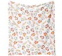 Fall Thanksgiving Blankets,Pumpkin and Maple Leaf Farmhouse Blanket Throw,Thanksgiving Fall Flannel Fleece Throw Blanket for Home Living Room Couch Bed Chair or Dorm Decor 60"x50"