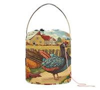 Fall Thanksgiving Crochet Yarn Bag Bag Yarn Storage Organizer with Holes Storage Bags for Yarn Balls Knitting Accessories