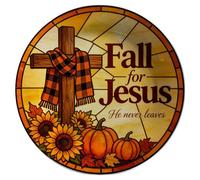 Fall Thanksgiving Decorative Plates For Wall Fall For Jesus He Never Leaves