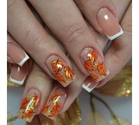 Fall Thanksgiving French White Plane Needle Persist Hoofs ABS Substance Easy Application Halloween Party Plan Halloween Persist Hoofs Manifestation Plan