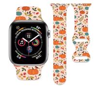 Fall Thanksgiving Pumpkins Strap Compatible with Apple Watch Band 38mm 40mm 41mm 42mm 44mm 45mm 46mm 49mm Men Women,Soft Silicone Sport Wristbands for iWatch Ultra Series 10 9 8 7 6 5 4 3 2 1 SE