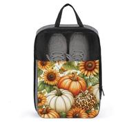 Fall-Themed Pumpkins and Sunflowers Shoe Bag for Travel Daily Use Anti-dust Storage Carrier Golf Shoe Pouch