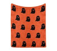 Fall Throw Blanket for Couch, Plush Blanket Ghost Friend Blankets for Christmas Halloween Reversible Witch's Hat Spider Webs Print Fleece Throw Blankets