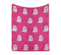 Fall Throw Blanket for Couch, Plush Blanket Ghost Friend Blankets for Christmas Halloween Reversible Witch's Hat Spider Webs Print Fleece Throw Blankets