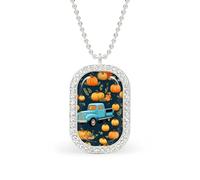 Fall Trucks Pumpkins Funny Pendant Necklace for Women Personalized Fashion Jewelry Diamond Necklaces for Wedding Birthday Gold Silver