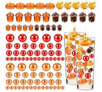 Fall Vase Filler Decor 90Pcs/Set Faux Pearl Bead Floating Candle Vase Filler Waterproof Small Fall Decorations for Thanksgiving Table Party Style 2| Fillers