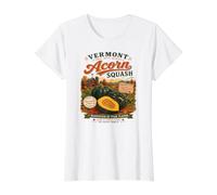 Fall Vermont Acorn Squash Autumn Farm Produce Value Graphic T-Shirt, Women, White, L
