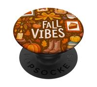 Fall Vibes Autumn Pumpkin Coquette Cozy Reading Season PopSockets Adhesive PopGrip
