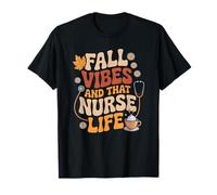 Fall Vibes Nurse Life Autumn RN Pumpkin Spice Aesthetic T-Shirt