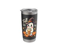Fall Vibes Only Ghost Pumpkin Latte Witch Hat Stainless Steel Insulated Tumbler