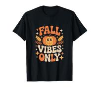 Fall Vibes Only Retro Pumpkin Autumn Aesthetic T-Shirt