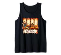 Fall Vibes Scarecrow Rustic Pumpkin Harvest Tank Top