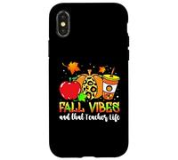 Fall Vibes & That Teacher Life Apple Pumpkin Spice Leopard Case for iPhone X/XS