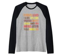 Fall Vibes Word Art Cozy Autumn Leaves Pumpkins Cider Tee Raglan Baseball Tee