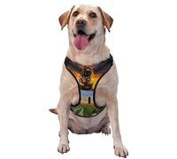 Fall Village Scenery Pattern Dog Harness - Lightweight,Soft,Adjustable Small Harness and Leash Set, Suitable for Puppy Small and Medium-Sized Dog-Medium
