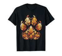 Fall Vine Leaf Dog Paw Autumn Maple Leaf Thanksgiving Value Graphic T-Shirt