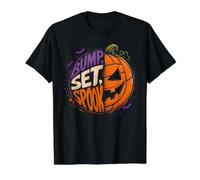 Fall Volleyball Bump Set Spook Pumpkin Halloween Value Graphic T-Shirt, Men, Black, XL
