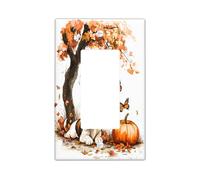 Fall Watercolor Basset Hound Dog Switch Cover Wall Plate 1 Gang Single Rocker, Autumn Maple Pet Electrical Faceplate for Bedroom Bathroom Decor, Puppy Standard Size Switchplate