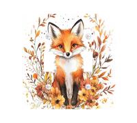 Fall Watercolor Fox Decorative Switch Cover 2 Gang Double Toggle, Autumn Wildflower Florals Switchcover Wall Plate, Animal Electrical Faceplate for Bedroom Living Room Decor
