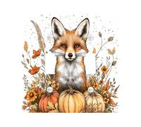 Fall Watercolor Fox Switch Cover Wall Plate 2 Gang Double Toggle, Autumn Wildflower Pumpkin Electrical Faceplate for Bedroom Bathroom Decor, Animal Standard Size Switchplate