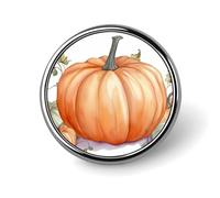 Fall Watercolor Pumpkins Badges Circle with Button Design, Personalized Picture Pin Brooches, Round Badge Holders for Decorate Hat Shirt Clothing Bag Accessories
