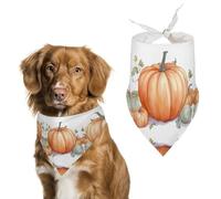Fall Watercolor Pumpkins Dog Bandana Triangle Dog Scarf Washable Polyester Dog Bibs Cute Pet Bandana for Medium Large Dogs Puppy and Cats