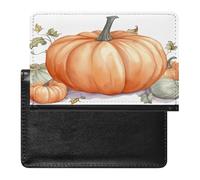 Fall Watercolor Pumpkins Passport Holder Vaccine Card Holder Travel Document Organizer Credit Card Organizer for Women/Men
