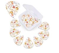 Fall Watercolor Pumpkins Print Guitar Picks 12 Pack Guitar Plectrums with Storage Box Bass Picks For Acoustic Guitar Bass Electric Ukulele Includes 0.46mm, 0.71mm, 0.96mm