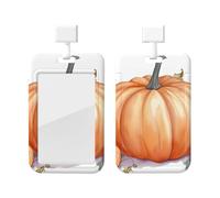 Fall Watercolor Pumpkins Printed Card Badge Holder Id Badge Card Holder Badge Holders with Lanyards for Offices Staff Access Card Metro Card