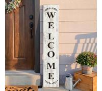 Fall Welcome Porch Sign 47 x 8" Retro Rustic Wooden Sign for Front Door | Autumn Farmhouse Standing Porch Signs, Large Vertical Seasons Cabin Door Signs, Outdoor Home Patio Wall Garden Yard Decor