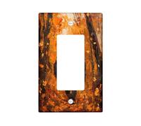 Fall Wild Chimpanzee Decorative Light Switch Cover Plate 1 Gang Single Rocker, Autumn Forest Leaf Scene Electrical Switchplate, Gorilla Faceplate for Kitchen Living Room Decor