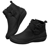 Fall Winter Ankle Boots for Women 2025 Vintage Casual Short Flat No Heel Lace Up Retro Leather Booties with Arch Support Slip On Comfortable Shoes